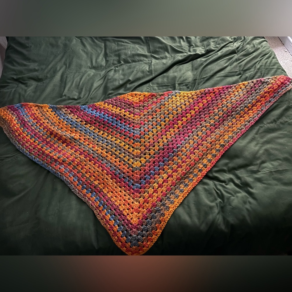 Colorful Crochet Triangle Shawl